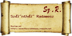 Szánthó Radamesz névjegykártya